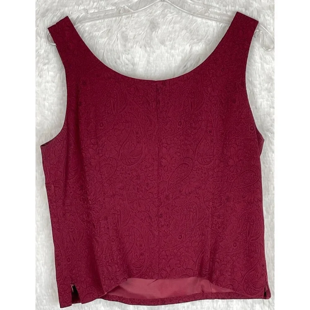 Jessica Howard 12 2 Piece Jacket & Top Maroon Paisley Textured Mother of Bride